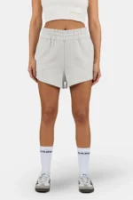 Wiluna High Waisted Sweat Shorts Washed Pure Grey White