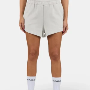 Wiluna High Waisted Sweat Shorts Washed Pure Grey White