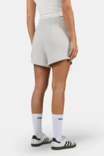 Wiluna High Waisted Sweat Shorts Washed Pure Grey White