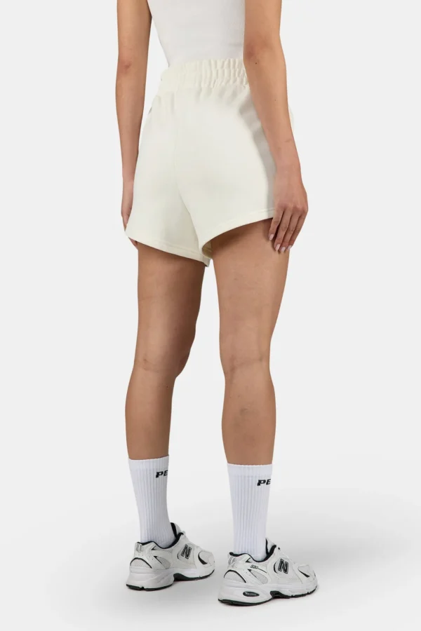 Wiluna High Waisted Sweat Shorts Washed Unbleached White