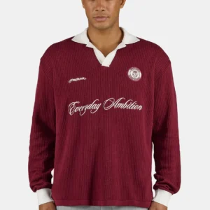 Yemo Regular Longsleeve Knit Trikot Maroon Red