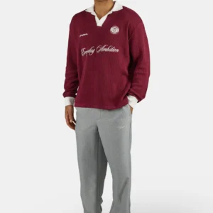 Yemo Regular Longsleeve Knit Trikot Maroon Red