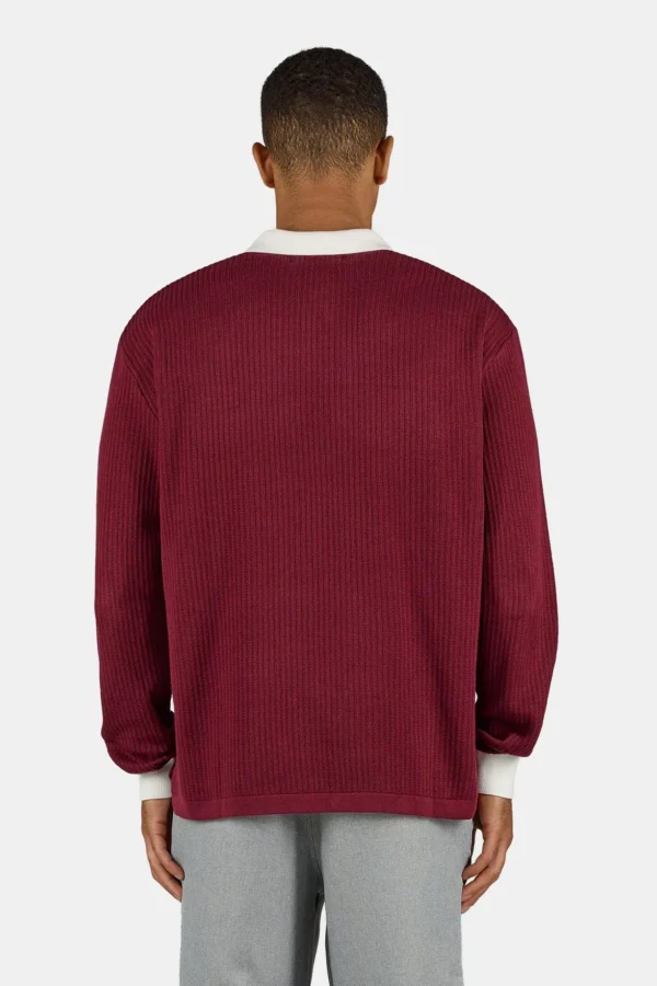 Yemo Regular Longsleeve Knit Trikot Maroon Red
