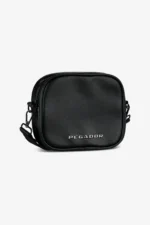 pegador-metal-logo-faux-black-leather-shoulder-strap-bag