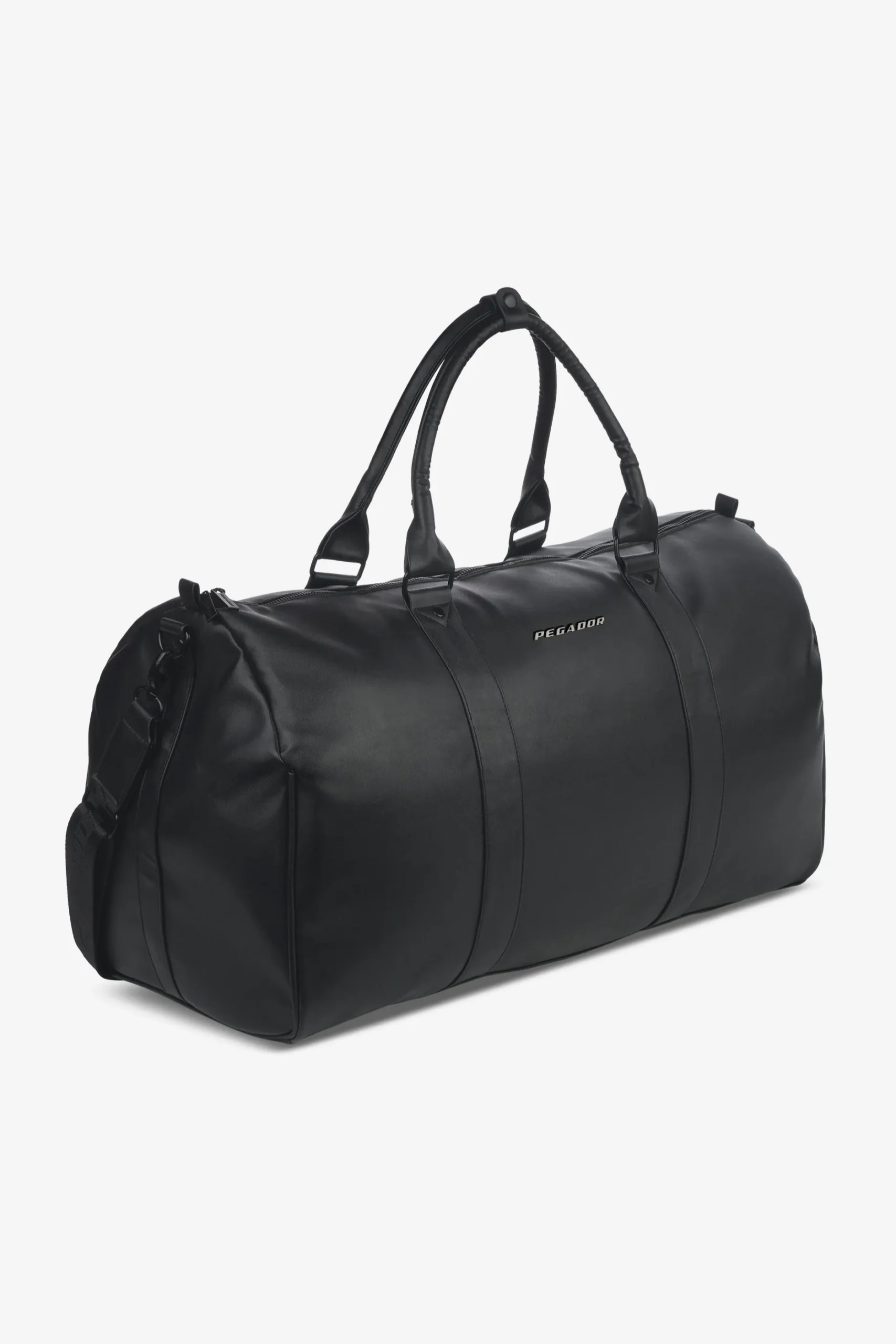 pegador-strahan-logo-faux-leather-weekender